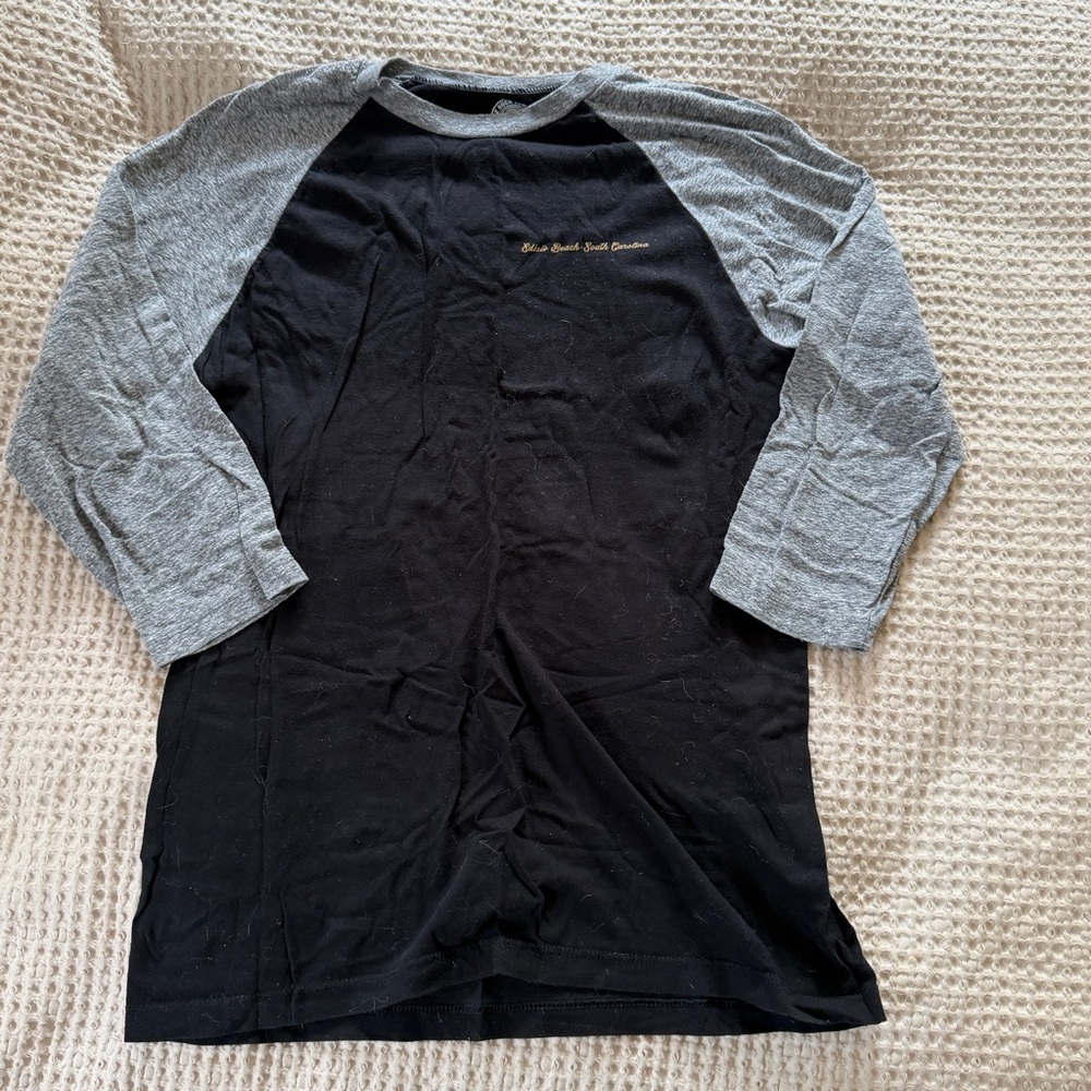 Black and Gray Edisto Beach Raglan Shirt